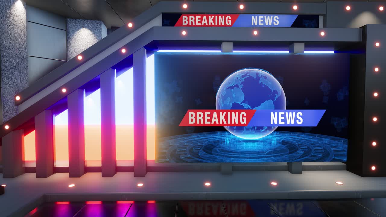 News TV Studio Set - Virtual Green Screen Background Loop