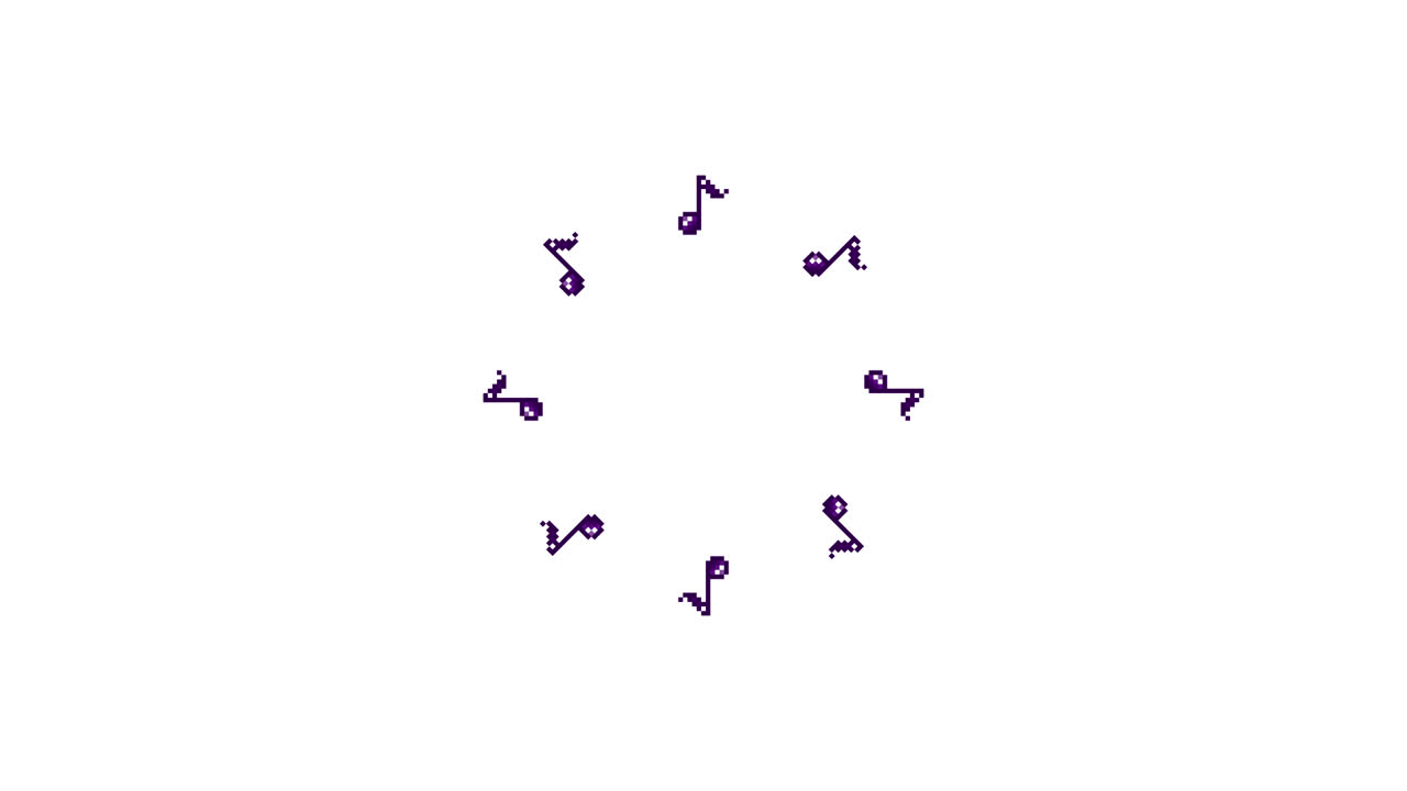 Pixel Art Mini Eighth note Spinning Circle Animated Overlay Transparent 30fps (7)