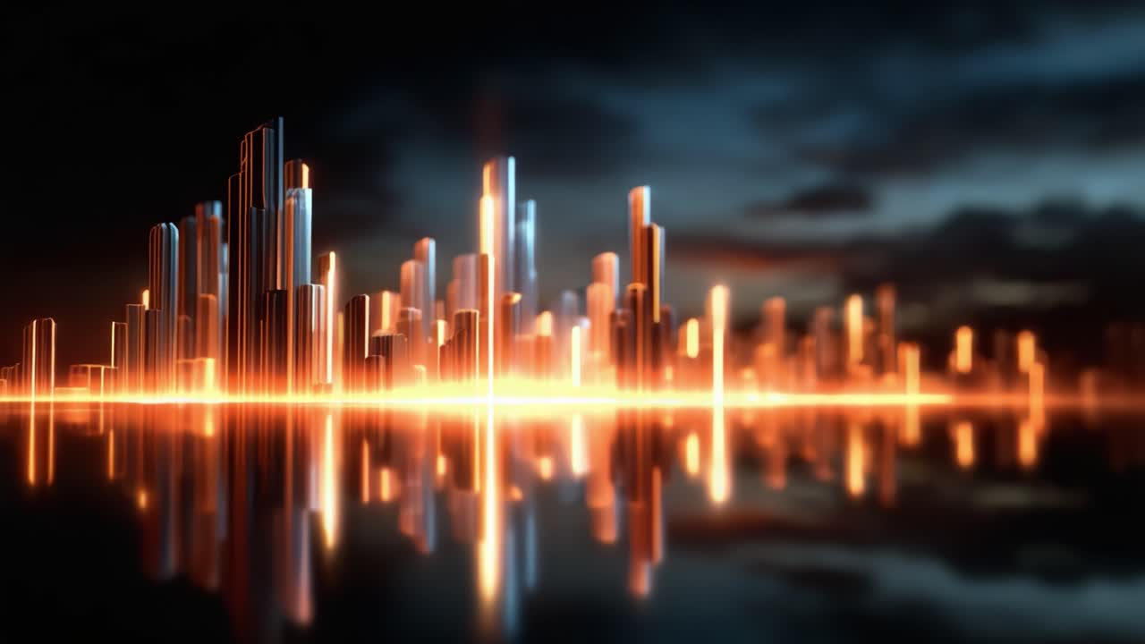 A Stunning City Skyline at Dusk Reflecting Lights on Water with a Dramatic Sky and Modern Architectural Designs, Captured in Two Compelling Frames