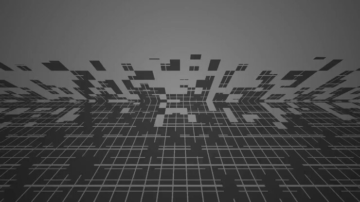 Abstract Digital Grid Background with Glitch Distortion Effects