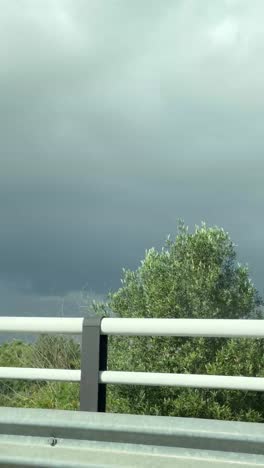 cloudy sky over highway and cityscape