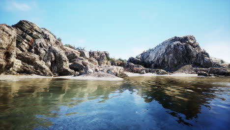 rocky coastline with clear water
