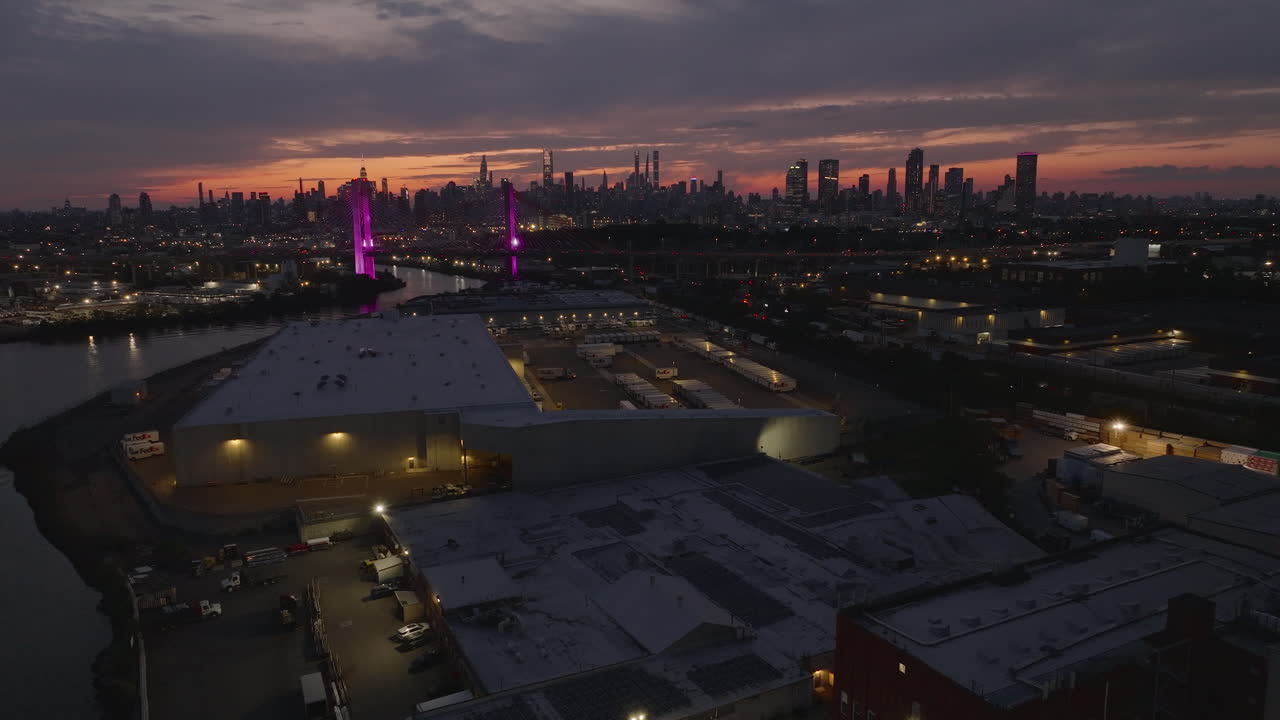 Aerial view of Midtown Manhattan at sunset. Shot in New York City.