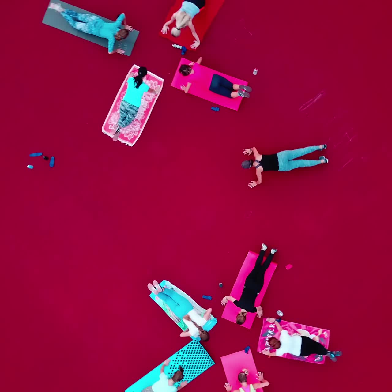 Group of girls working out