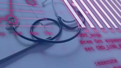 animation of data processing over stethoscope