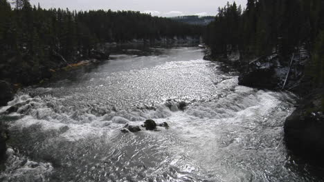 a broad river flows through yellowstone national park