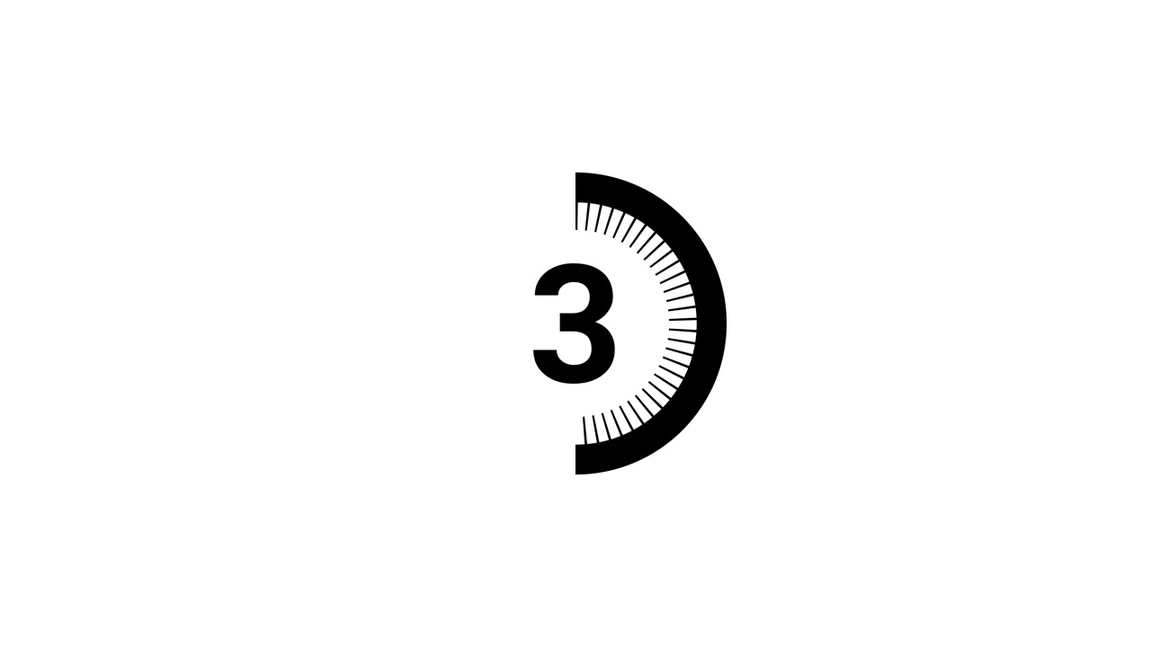 Timer conto alla rovescia di cinque secondi con indicatore di progresso circolare