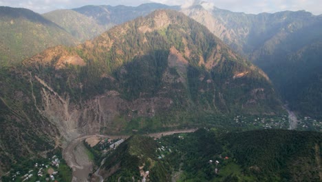 The Mountains and Valleys of Kashmir Drone View - Aerial view of mountains and valleys of Neelum Valley Kashmir