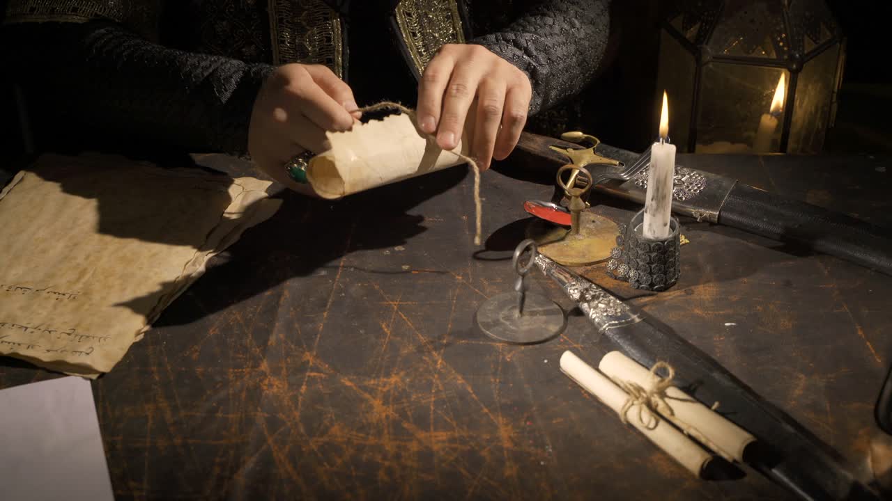 atando cartas en la antigüedad.