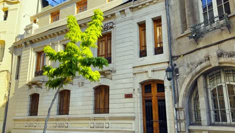 eclectic architecture of the concha y toro neighborhood, santiago chile on a sunny day