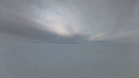 long northern winter snow landscape timelapse: cloud, snow drift over