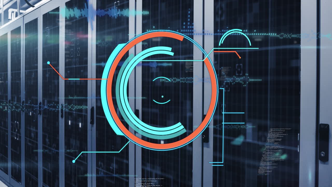Animation of scope scanning with data processing over server room