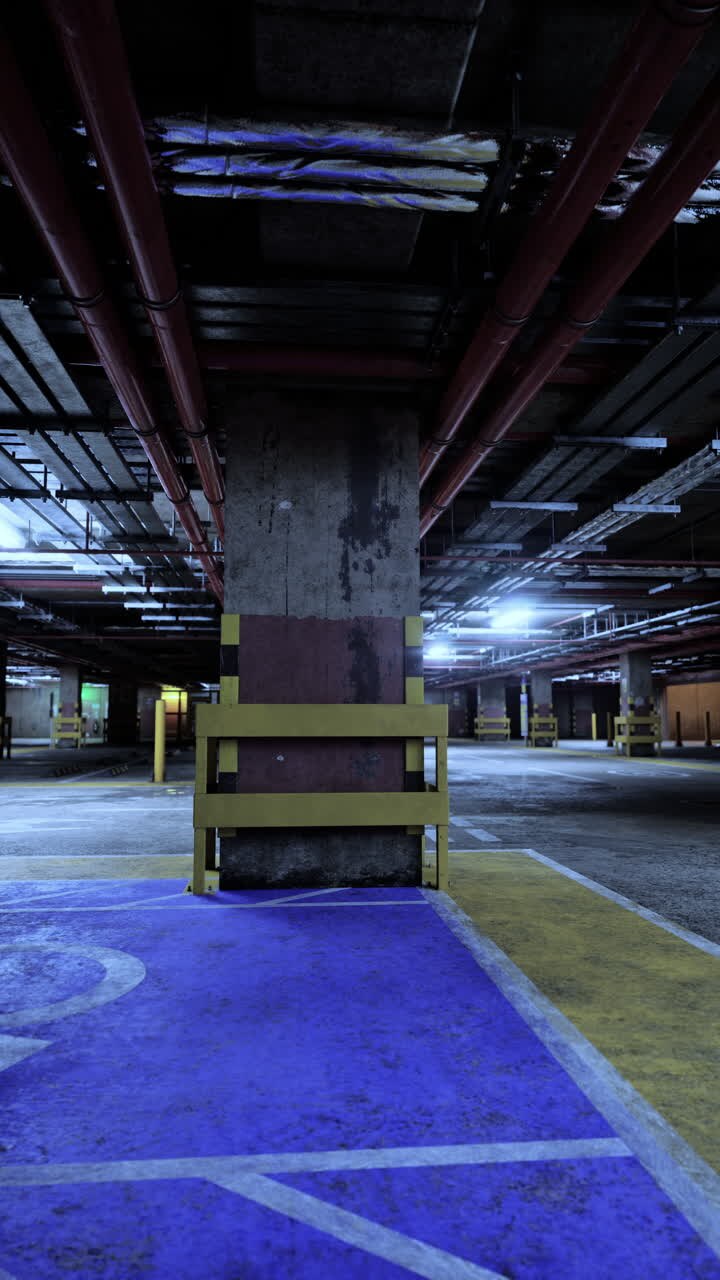 Empty underground parking garage