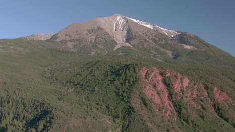 aerial view moves away from mount sopris in carbondale colorado