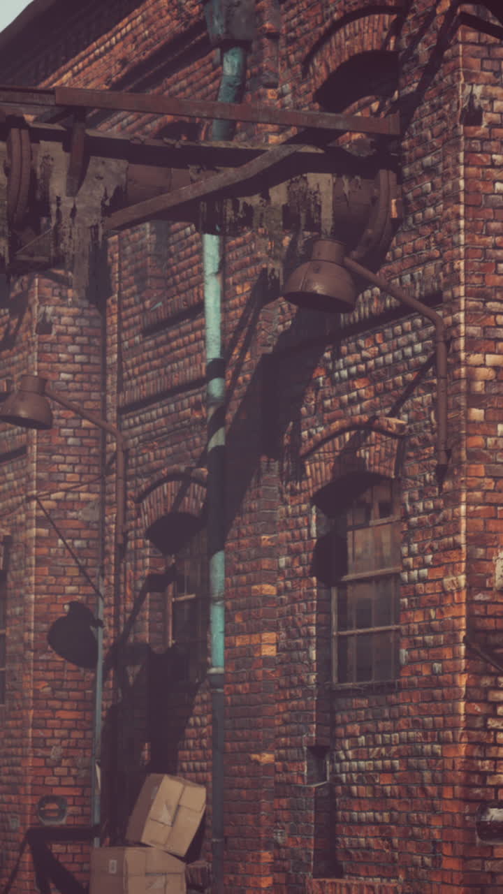 un primer plano de un antiguo edificio de ladrillo