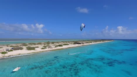 kitesurfer at kitebeach atlantis, bonaire