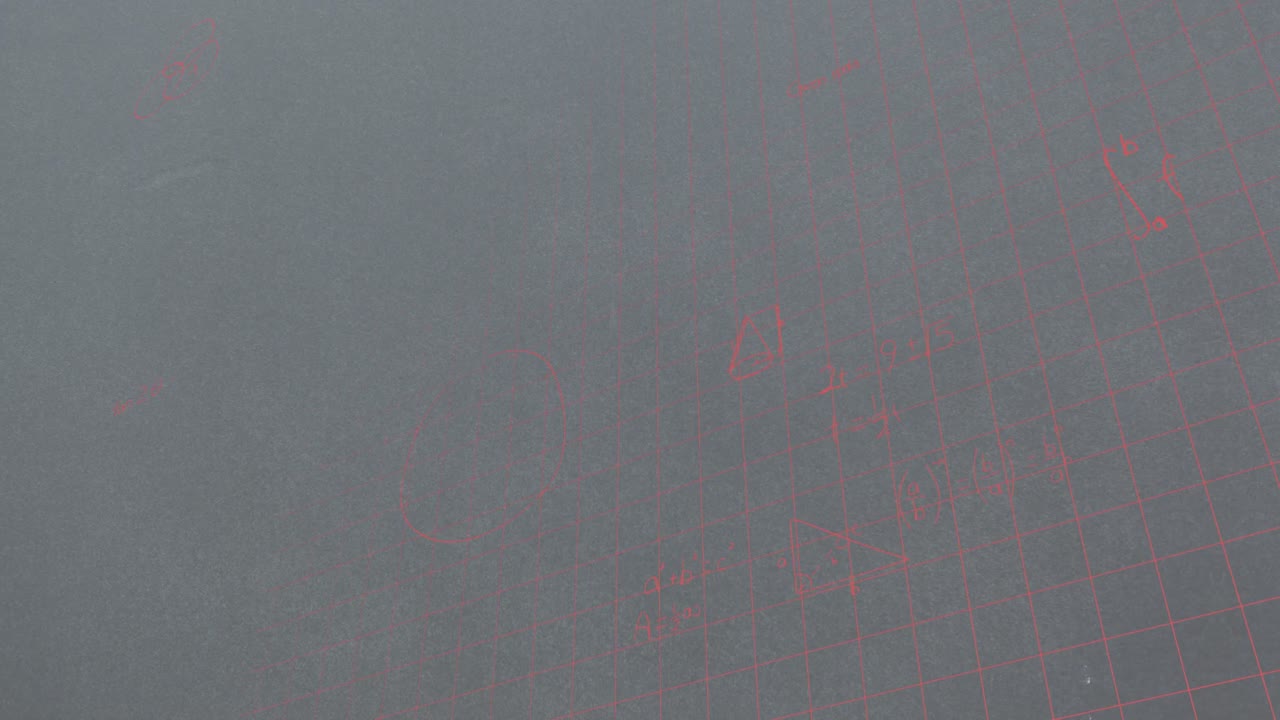 회색 배경 위의 수학 방정식의 애니메이션