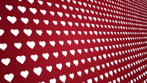 le gusta el patrón de corazones animado fondo rojo de cerca