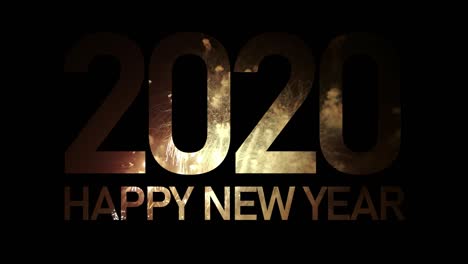 2020 happy new year with real fireworks exploding celebration frame fill and loop seamlessly abstract blur.