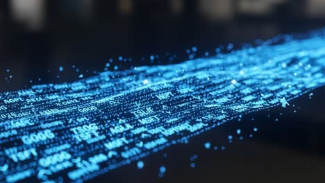 a captivating glimpse into digital data flow, showcasing streams of information illuminated in a vibrant blue glow for modern technology insights
