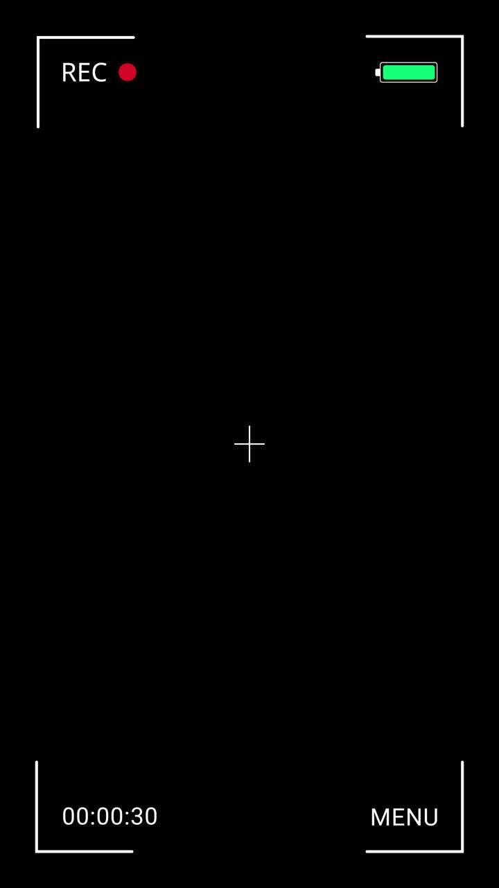 Digital Camera Recording Interface Overlay on Black Background