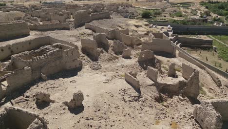 Fly-above-historical-walls-of-old-houses