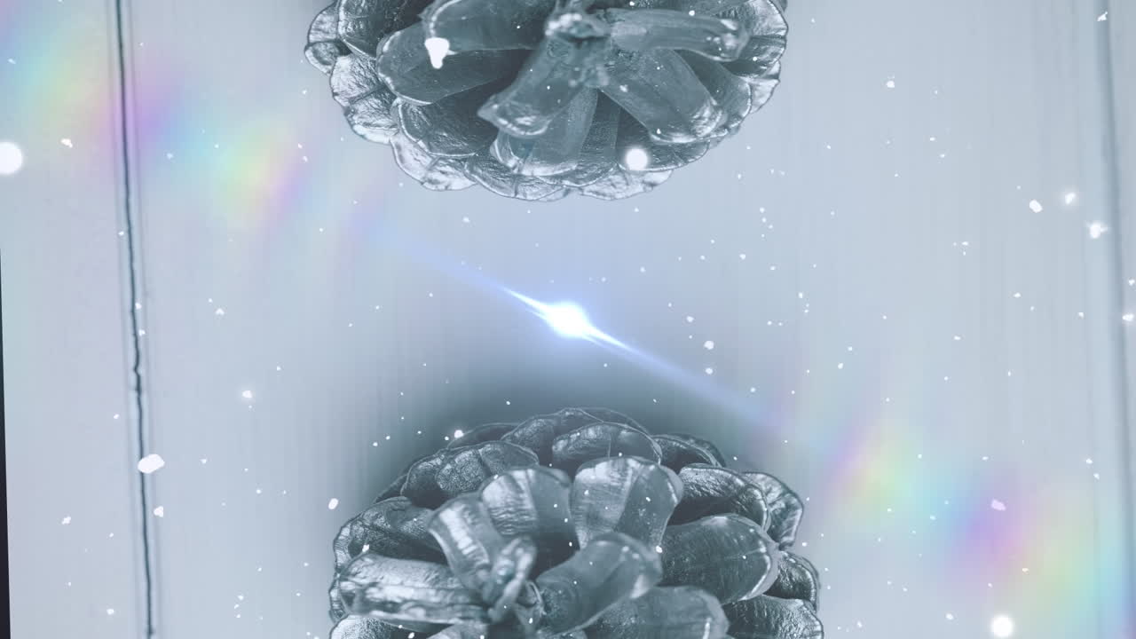 나무 표면에 있는 소나무  ⁇ 어리 위로 움직이는 빛의 애니메이션