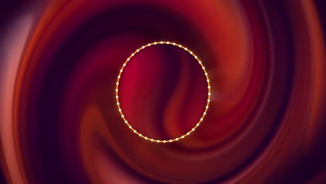 anillo de carga de datos naranja y blanco sobre luces rojas onduladas