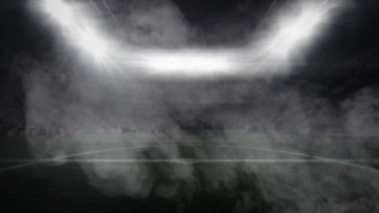 estadio deportivo y humo