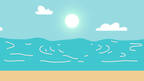 beach scene illustration