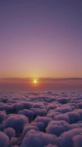 sunrise or sunset above the clouds