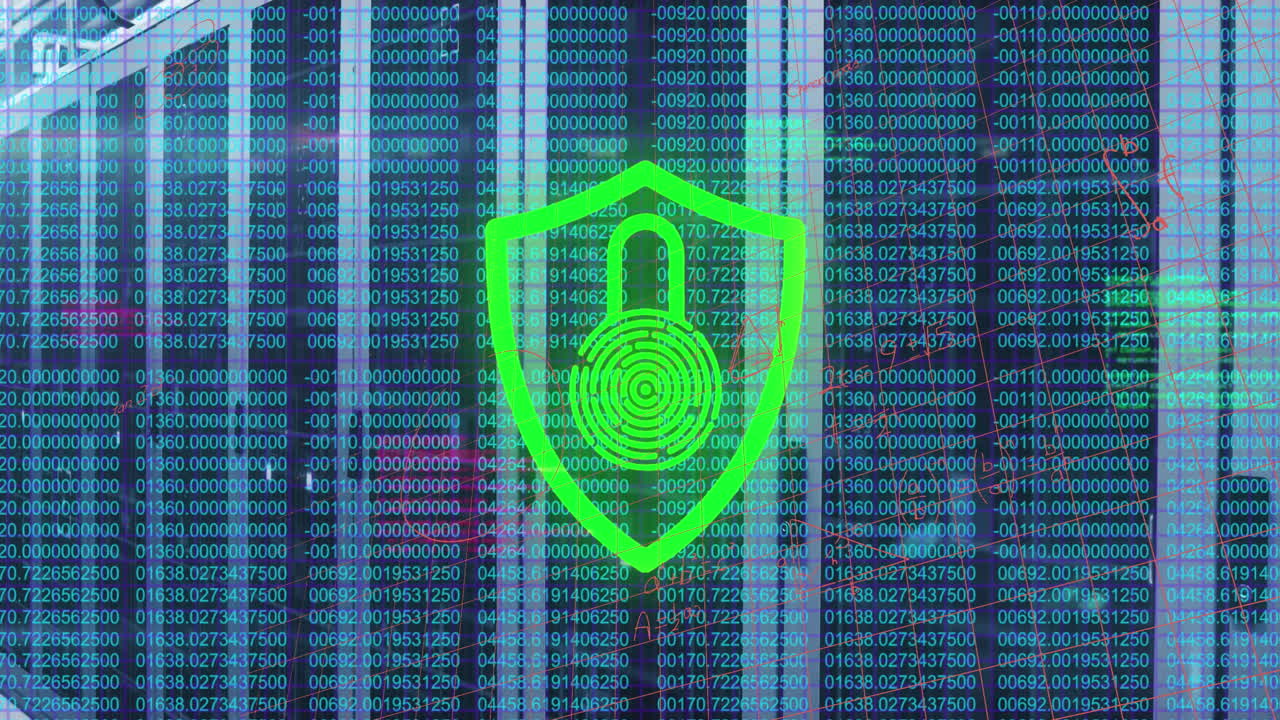 animación del candado y procesamiento de datos a través de servidores informáticos