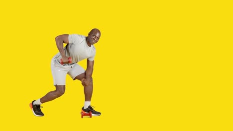 african sportive man doing kick triceps exercise