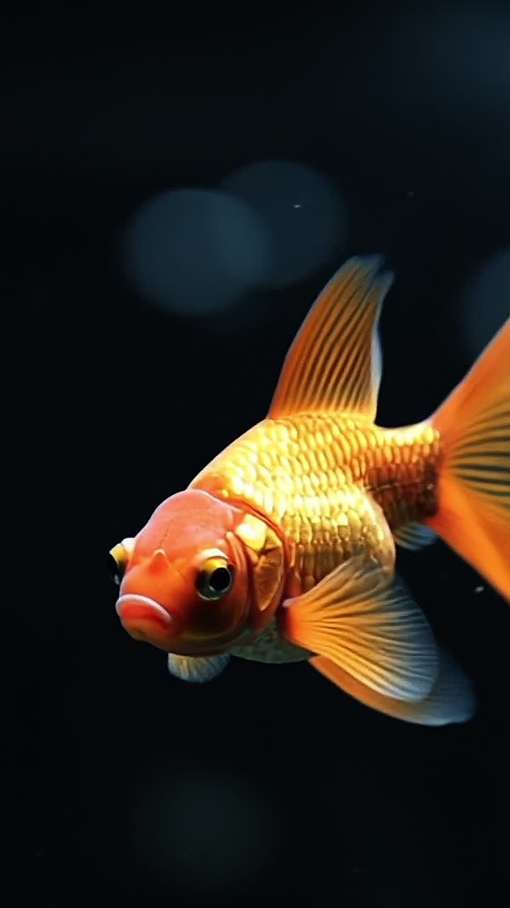 Goldfish swim elegantly in tank