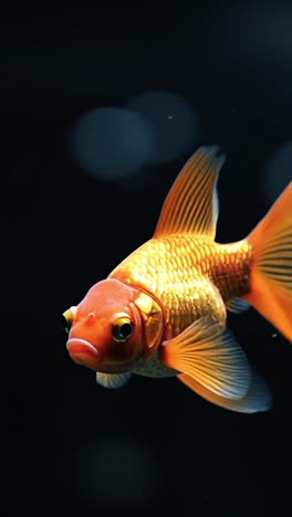 goldfish swim elegantly in tank
