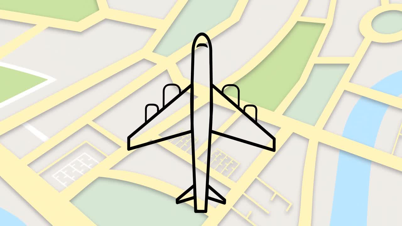 animación del icono del avión sobre el mapa
