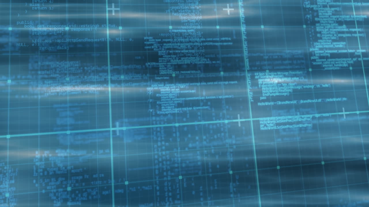 animación del procesamiento de datos en espacio azul