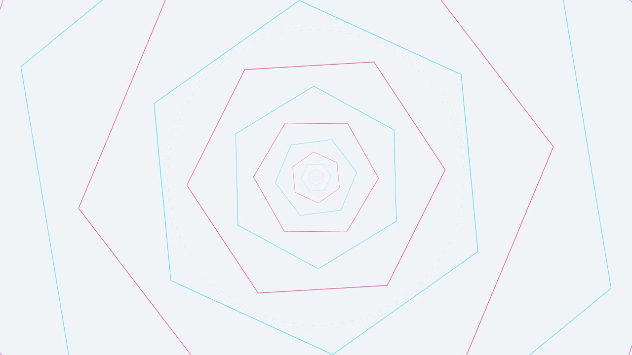 Abstract Animation of Rotating Pink and Blue Geometric Hexagons