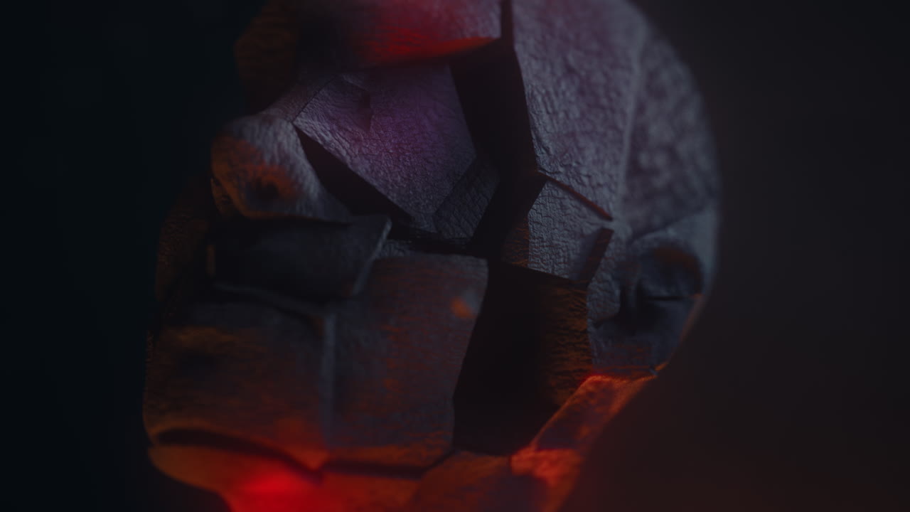 Crushed android head put on spike deep in hell