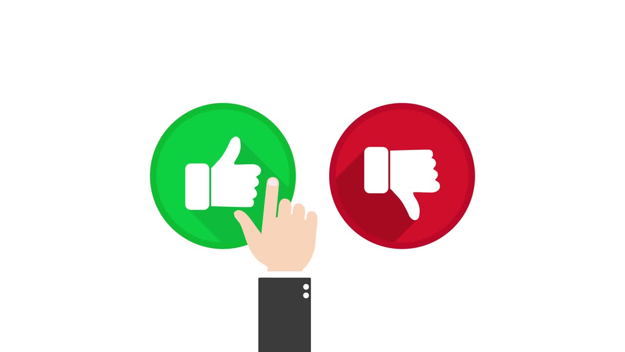 손으로 아이콘을 좋아하고 싫어하는 모션 4k 비디오