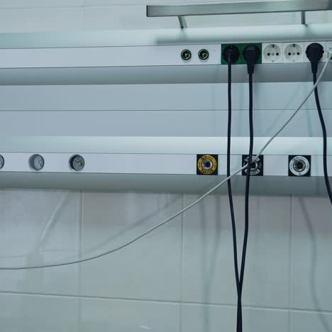 medical equipment in the intensive care unit. electrical appliances in the modern medical treatment centre. advanced technology in a reanimation room
