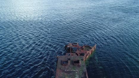 slow motion, wreck of juniata, an old abandoned ship at inganess bay on the mainland of orkney, scotland.