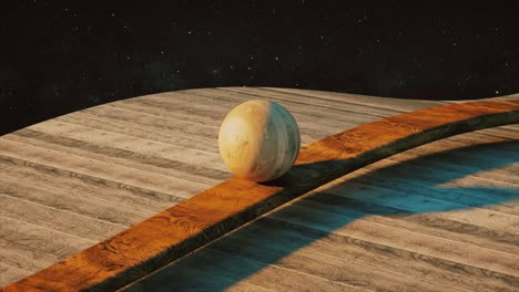 wooden plank and sphere