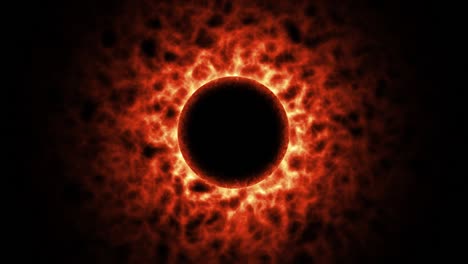 sol con llamaradas solares. anillo de fuego ardiente. eclipse solar.