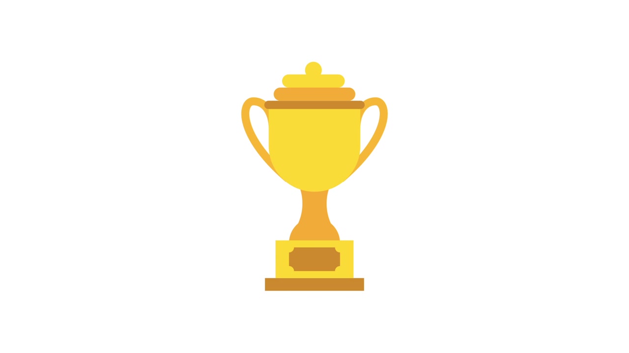 Animated Golden Trophy Building Up and Disappearing