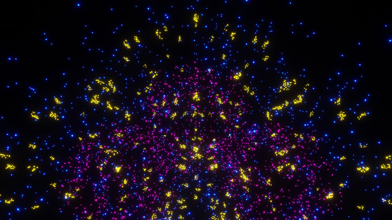 3D motion graphic loop three flashes fireworks display for celebration on black background