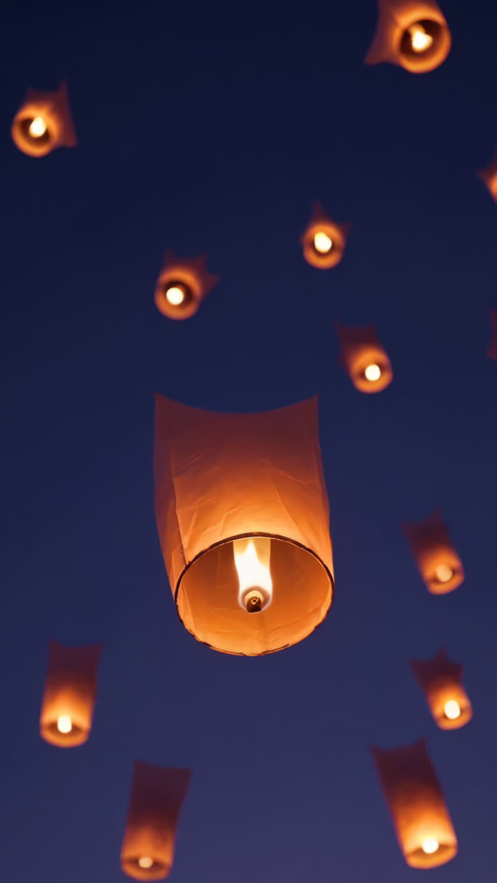 linternas del cielo por la noche