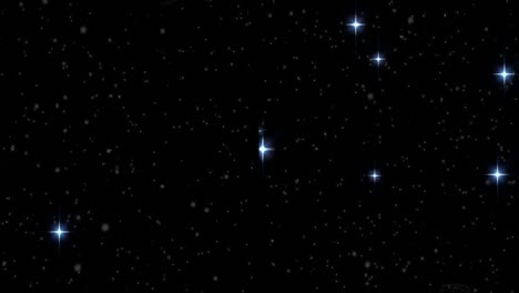 animation of glowing blue stars on night sky black background