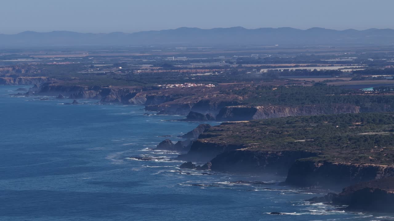 Coastline of Portugal and inland landscape