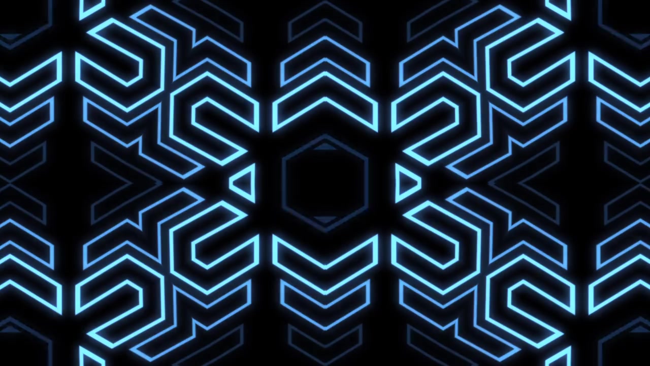 Loop pulsante di forme geometriche astratte al neon blu